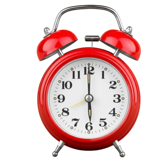 Roter Wecker zeigt 6 Uhr – Symbolbild für die beste Essenszeit beim Low carb Abendessen